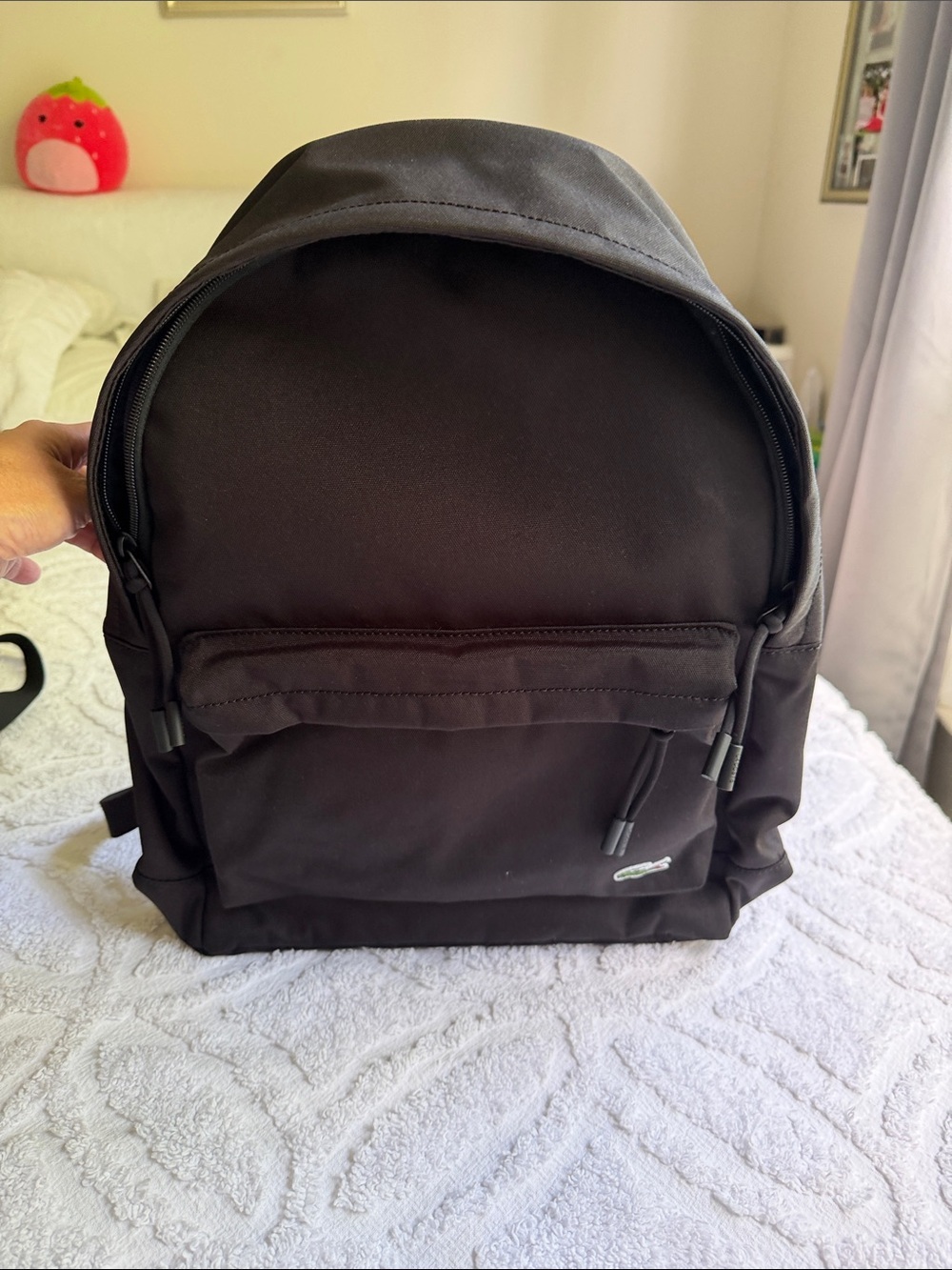 Brand New Lacoste Black Classic Logo Backpack